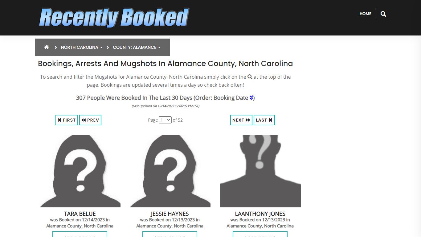 Bookings, Arrests and Mugshots in Alamance County, North Carolina
